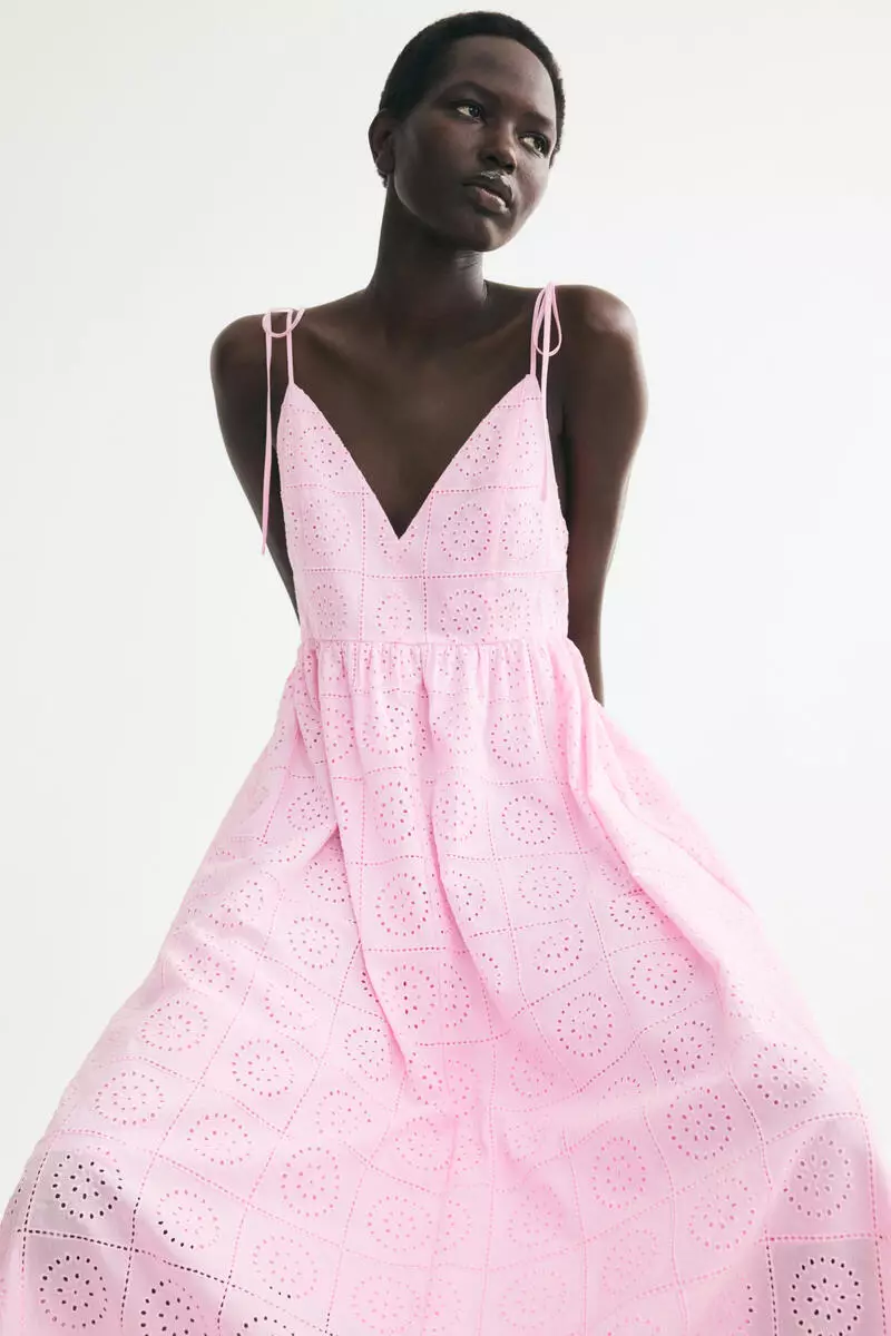 Tie-strap broderie anglaise dress