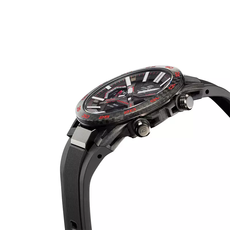 Jam Tangan Pria Casio Edifice ECB-2000PB-1ADF Men The Sospensione Digital Analog Black Dial Black Resin Band