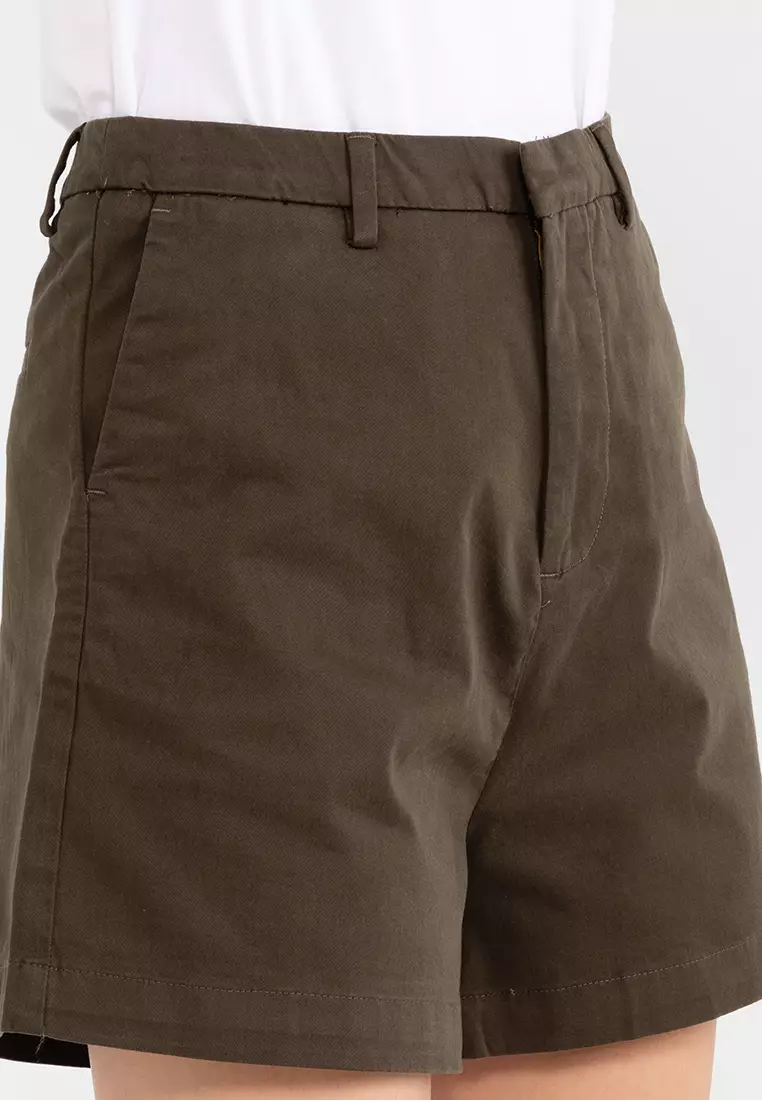 Hi Rise Twill Shorts