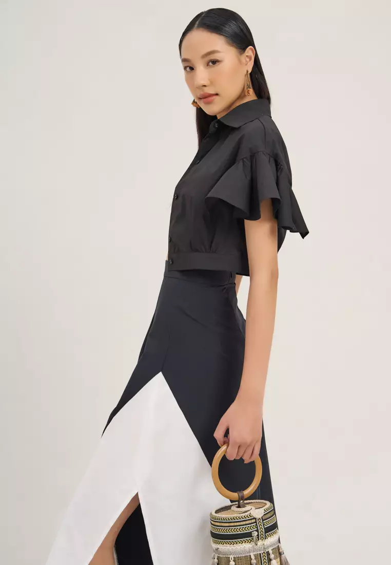 Black Linen Kate Skirt