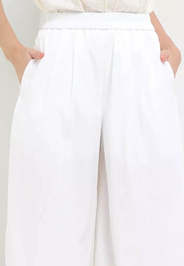 Semi Harem Pants W/ Side Pockets &Lace Hem