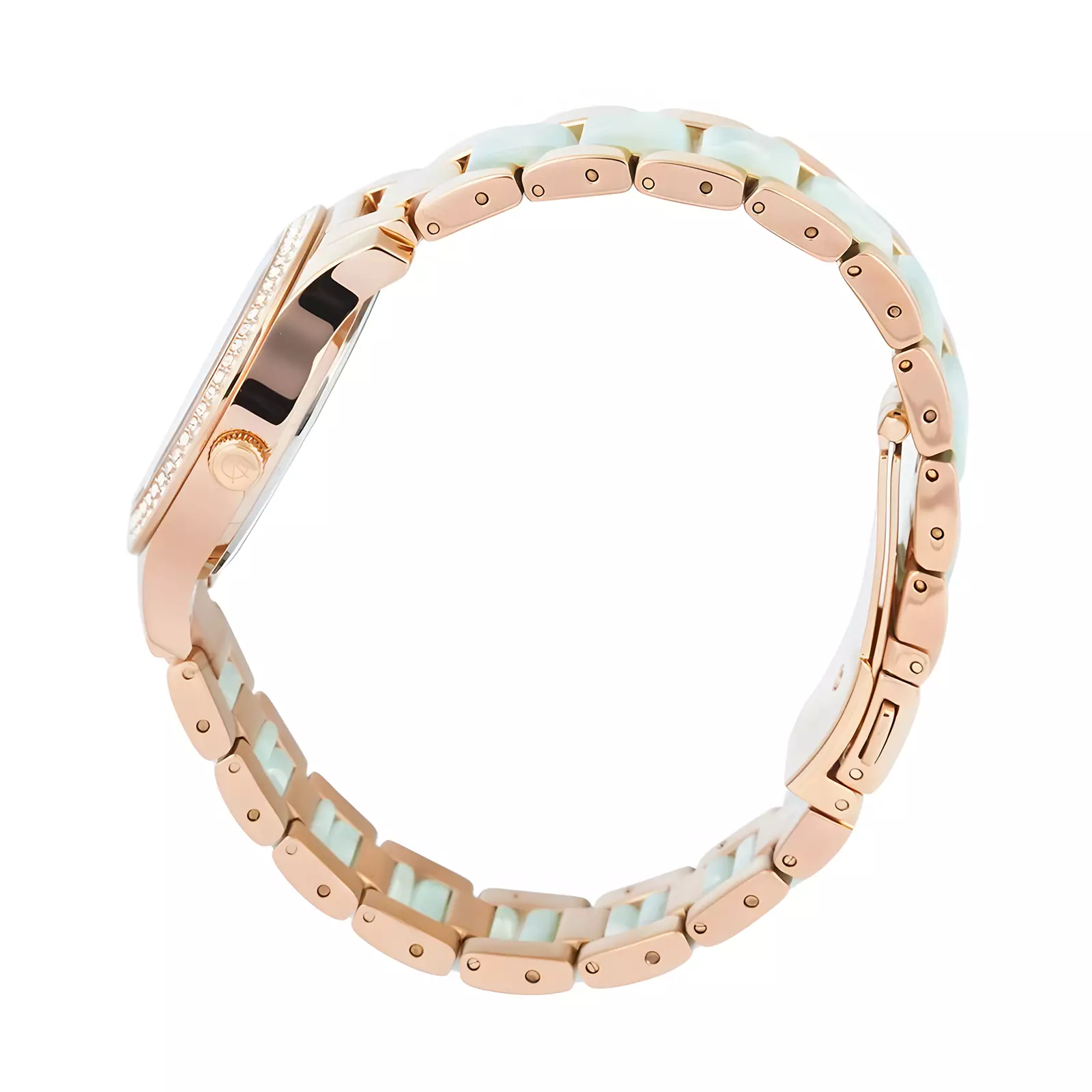 Jam Tangan Analog Wanita - Passion Series - Rose Gold Light Green - Stainless Steel - 2463 LDBRGLG