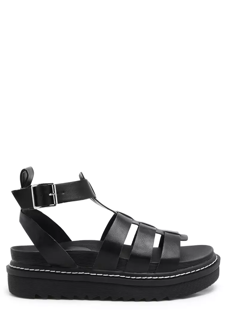 Discount on London Rag  shoes - SKU: Platform Gladiator Sandals In Black
