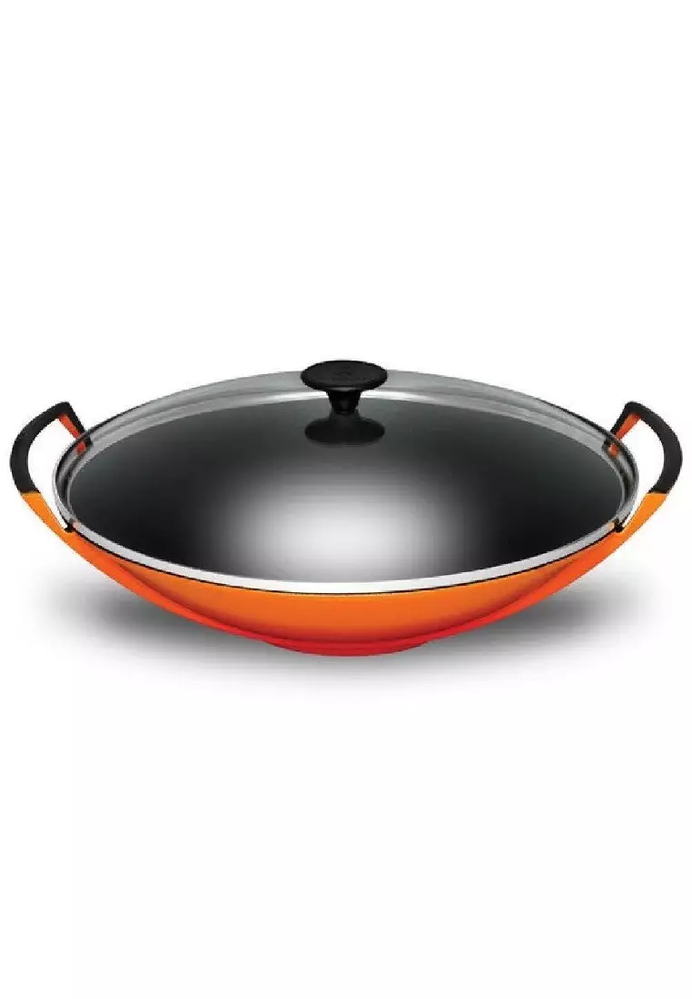 Le Creuset Le Creuset Volcanic Cast Iron 36cm Wok With Glass Lid 2024