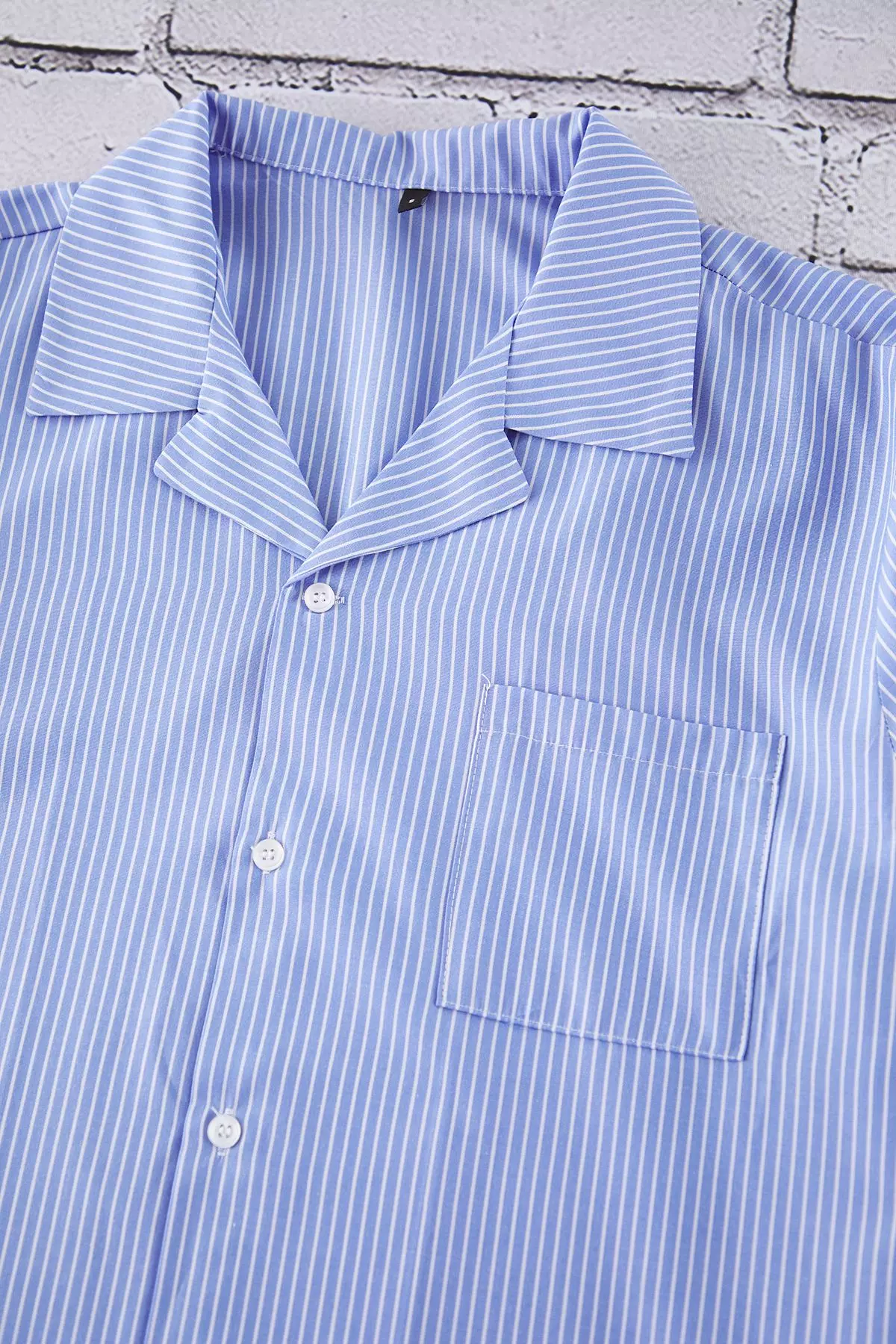 Blue Oversize Fit Dowry Striped Woven Pajama Set TMNSS25PT00064