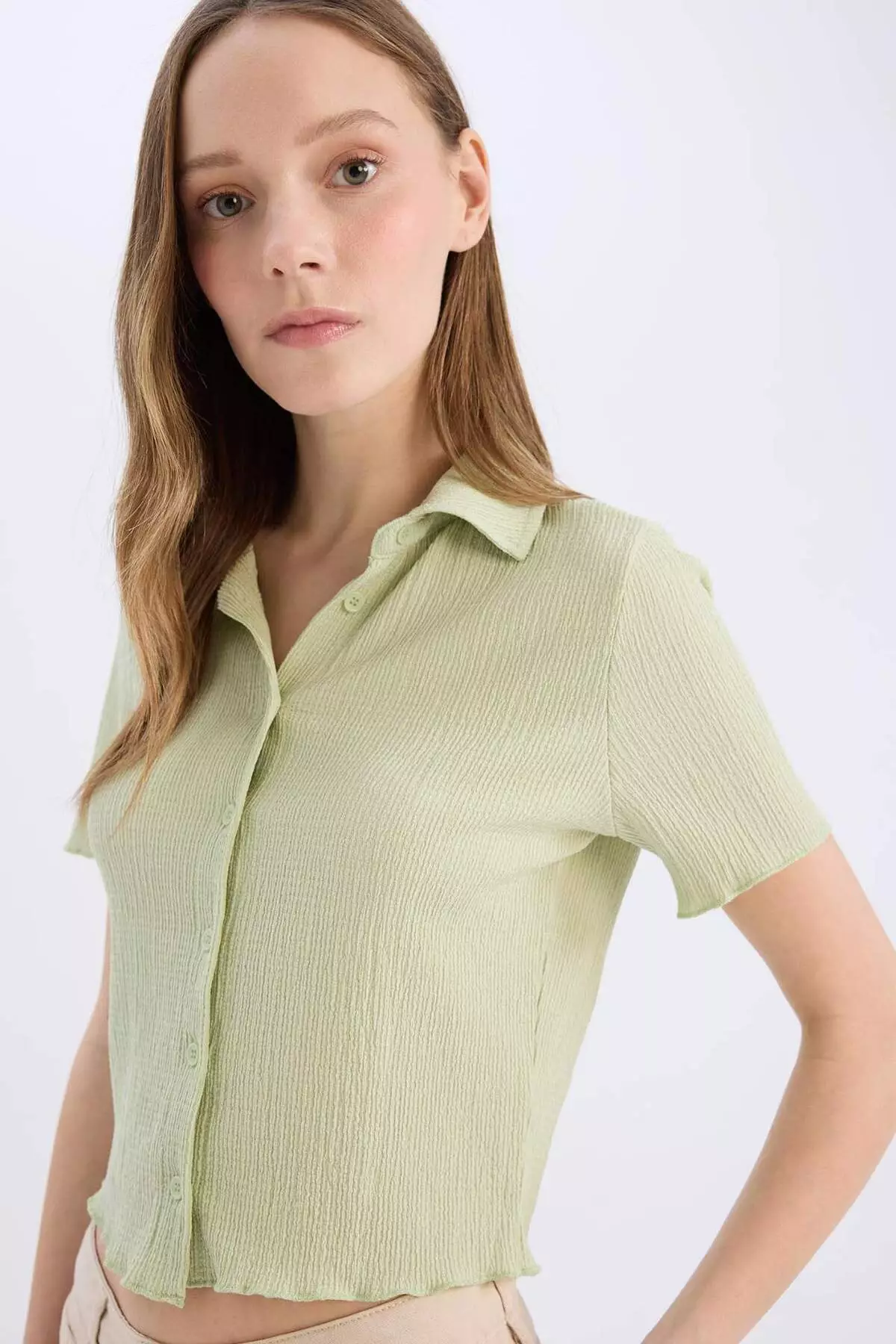 Cool Fitted Wrap Short Sleeve Shirt D4520Ax25Sm