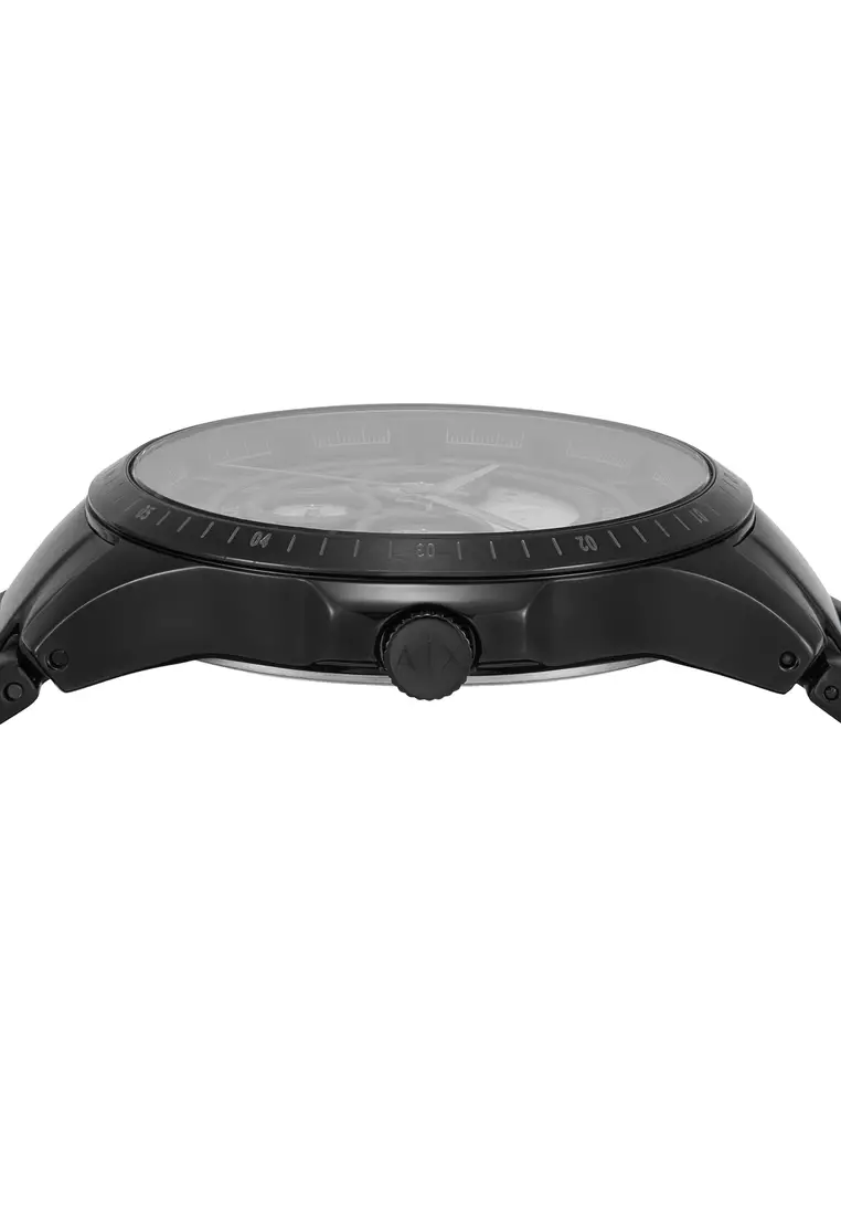 Armani Exchange Men's Chronograph Watch ( AX2460 ) - Quartz, Black Case, Round Dial, 22 MM Black Stainless Steel Band