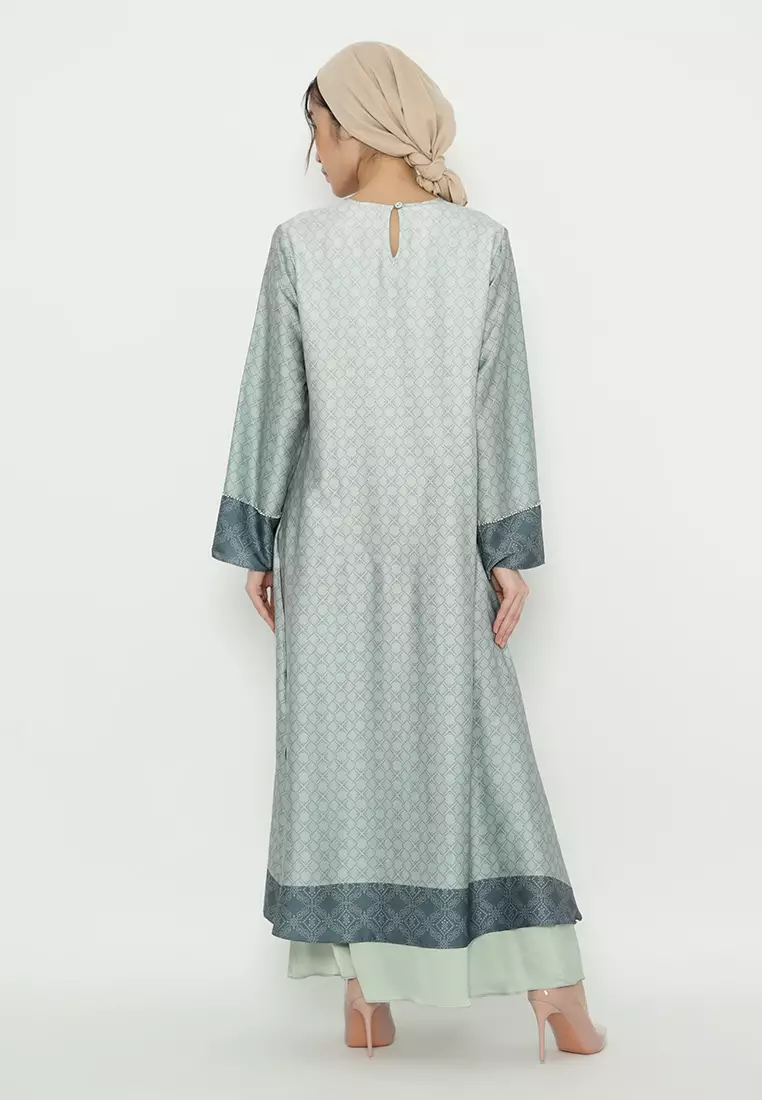 Gamis Monogram With Detail Payet In Green By Brilliant Girl Warna HIJAUMINT