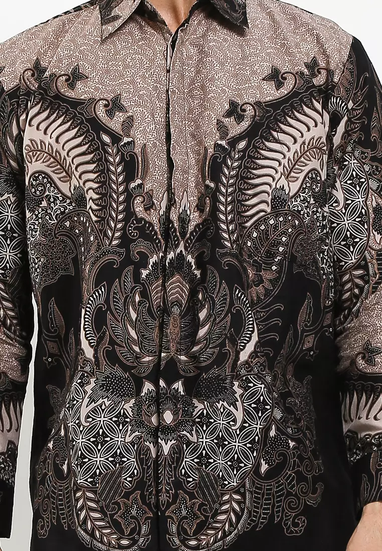 Alexanders Kemeja Batik Exclusive Premium Pria Casual Modern Lengan Panjang