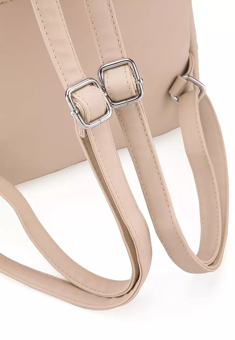 GYKACO LEIKA Beige - Tas Ransel Wanita - Fashion Backpack (IMPORT)
