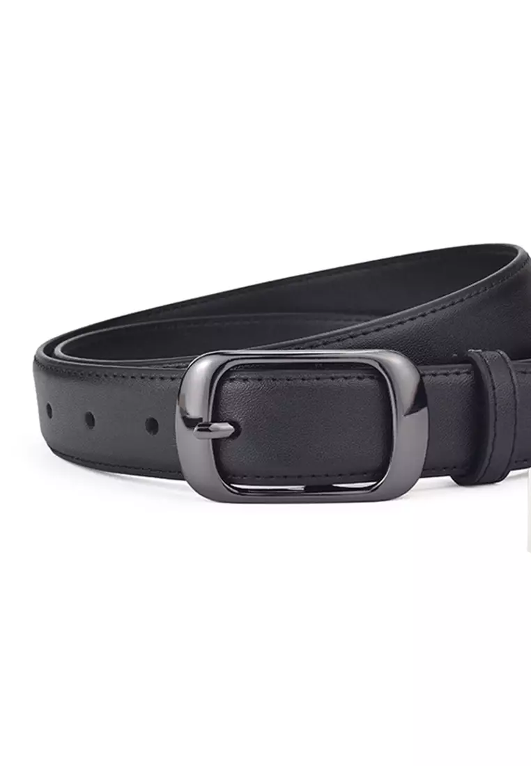 Metal Pin Black Nickel Color Buckle Leather Belt JW CY-158.b