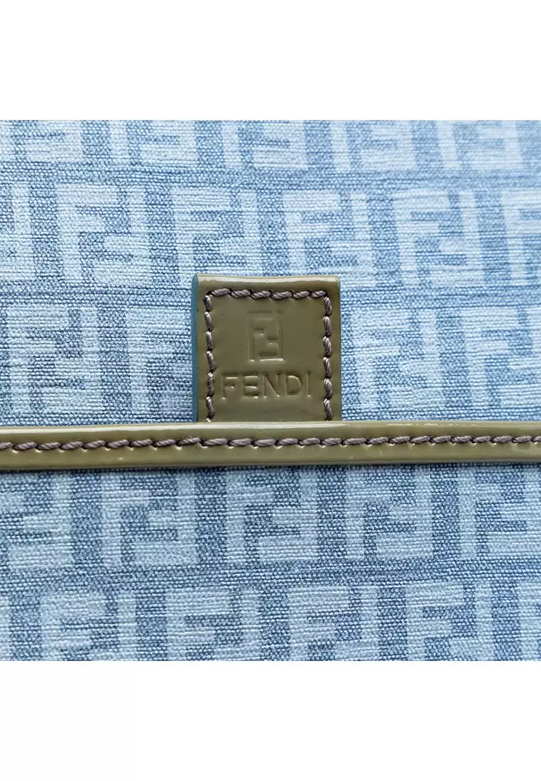 Pre-Loved Fendi Zucchino Coated Canvas Forever Crossbody