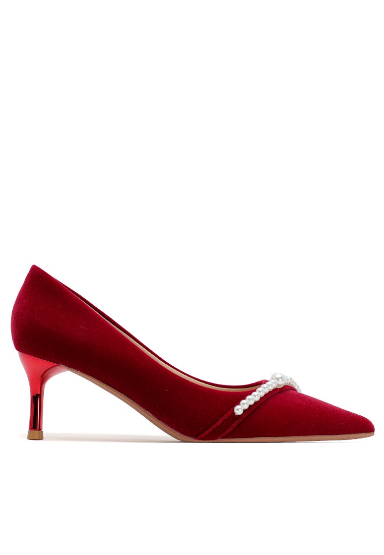 6CM Pearl Chain Suede Pumps BY2160-28