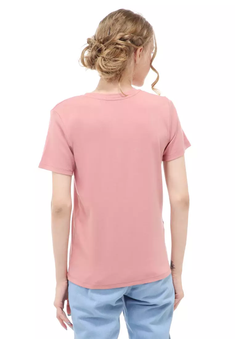 Genevie Kaos Kasual Wanita Lengan Pendek You Will Be Material Cotton ORIGINAL - Dark Pink