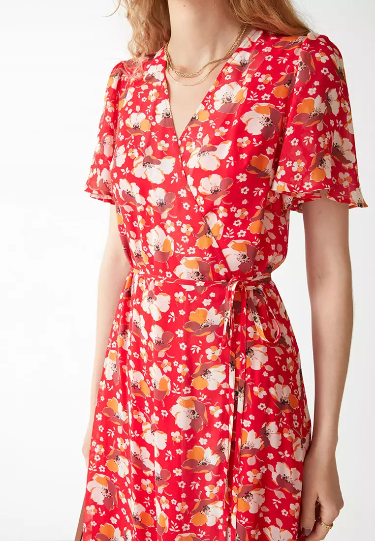 Buy Other Stories Flutter Sleeve Wrap Midi Dress 2024 Online