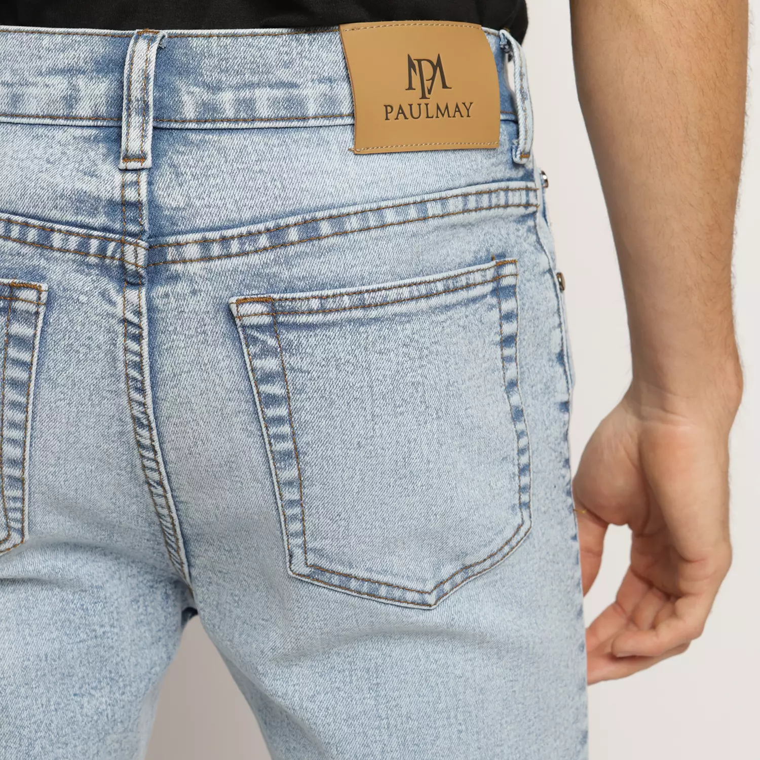 PAULMAY Celana Panjang Jeans Pria Slim Fit - Ice Blue
