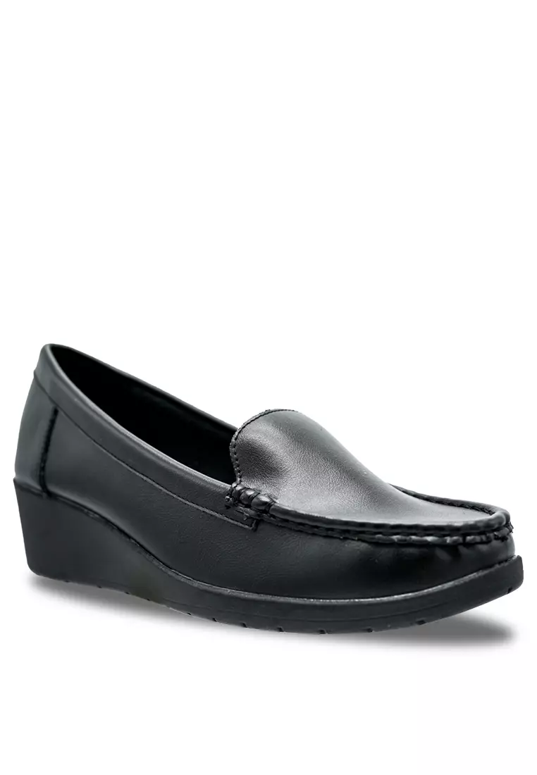Women Slip On Solid Tone Round Toe Business Loafers