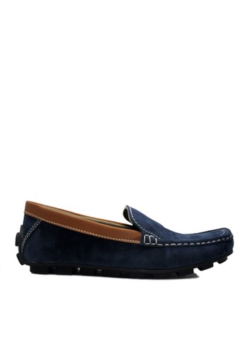 D-Island Shoes Moccasine Slip On Lacoste Suede Blue