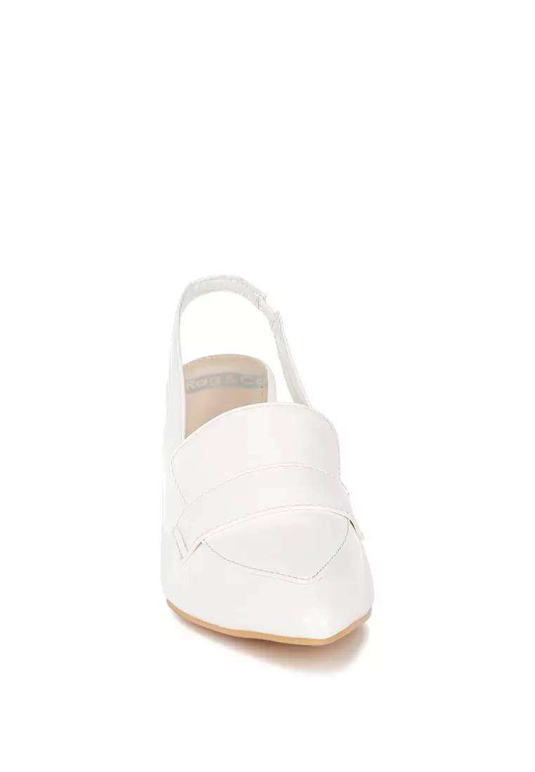 Slingback Loafer Sandals In White