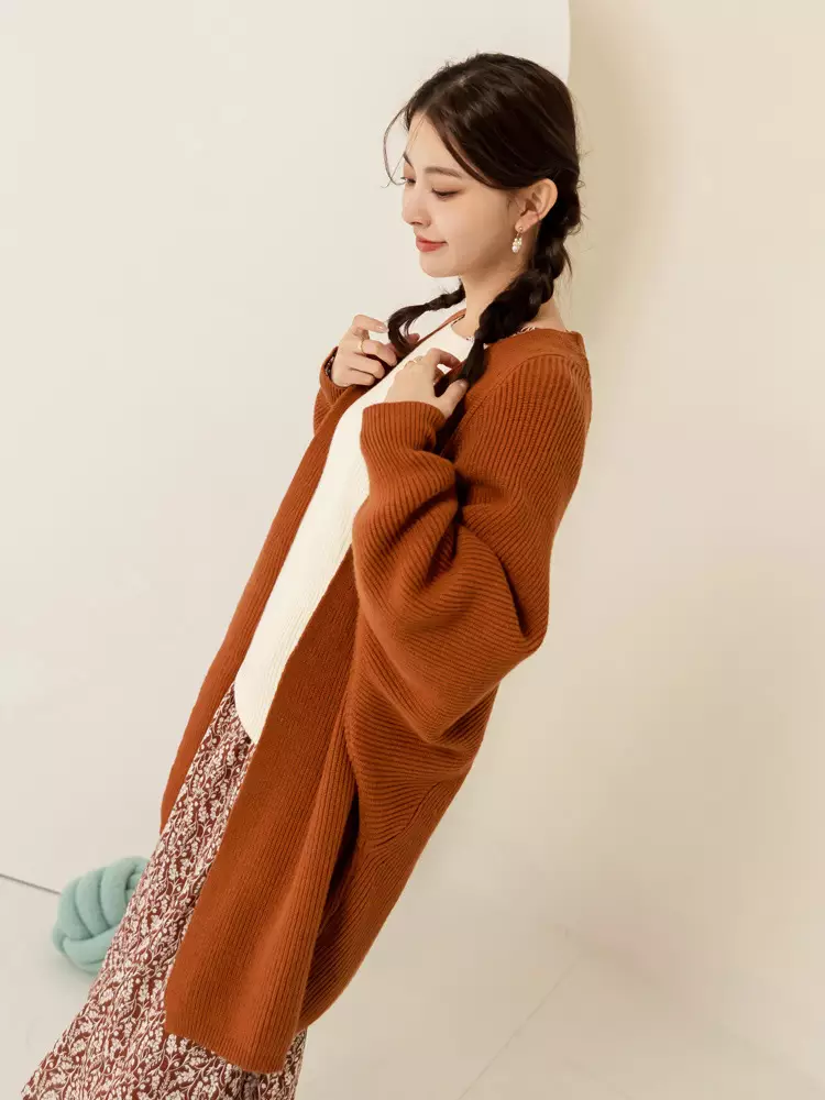 Buy OBSTYLE QQ Sweater Knit Batwing Sleeve Long Cardigan FA2819