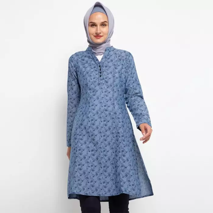 Hilly Tunic In Blue Print