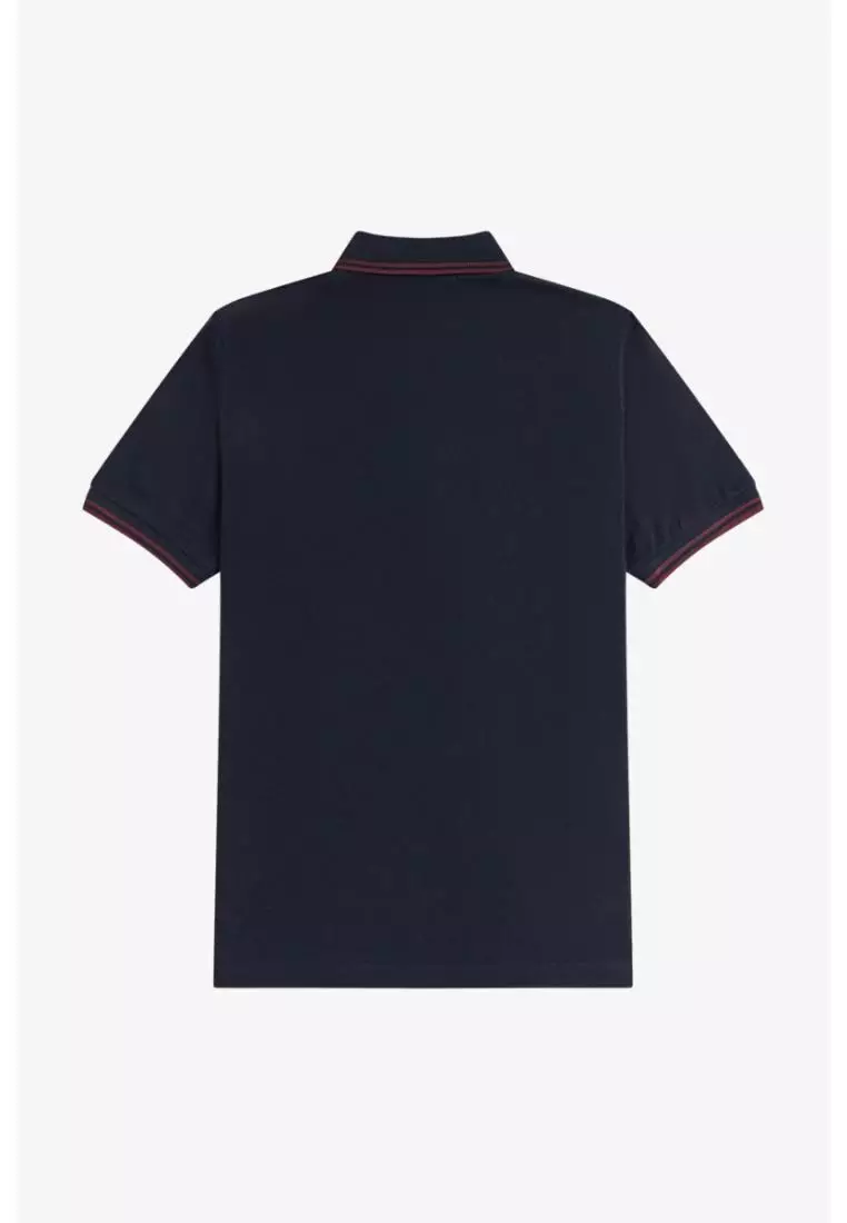 Fred Perry M12 Twin Tipped Fred Perry Shirt (Navy / Oxblood)
