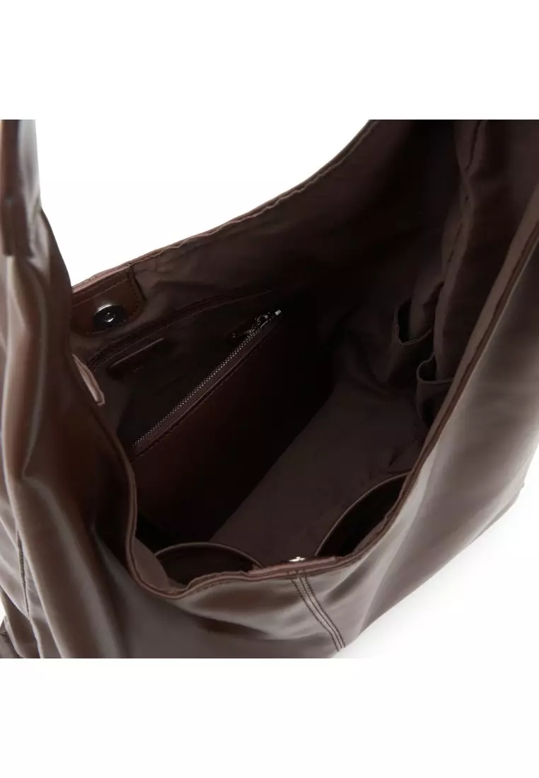 Downtown Hobo Sustainable Vegan Leather Shoulder Bag with Card Holder