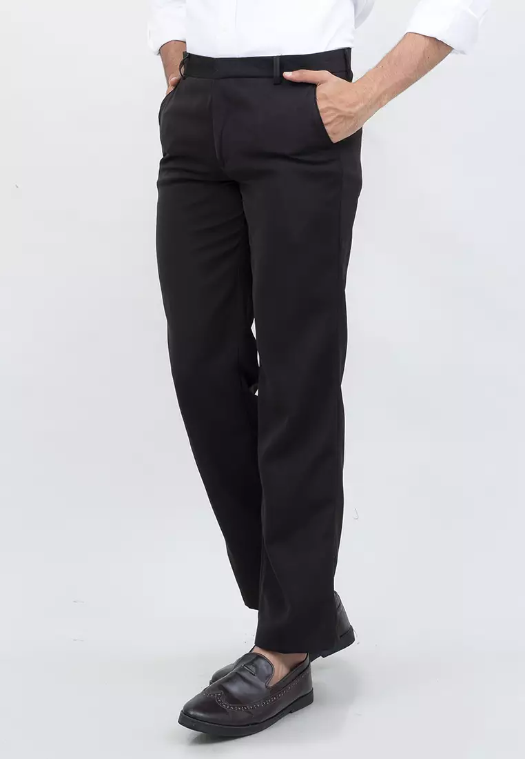 Celana bahan kerja reguler panjang formal lurus (BUKAN SLIMFIT) coklat