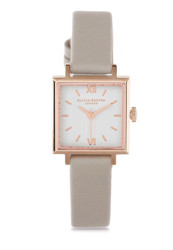 Square Dial Grey & Rose Gold