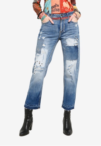 Buy Desigual Studs Boyfriend Jeans Online Zalora Singapore