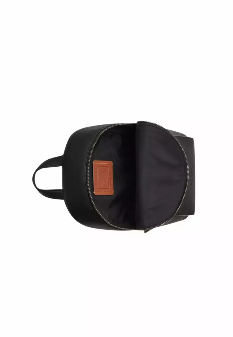 Coach Turnlock In Signature Canvas Sling Bag In Charcoal Black CAJ92