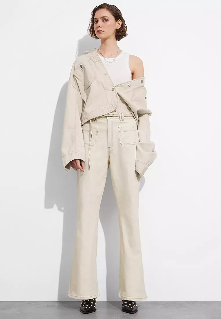 Patch-Pocket Bootcut Jeans