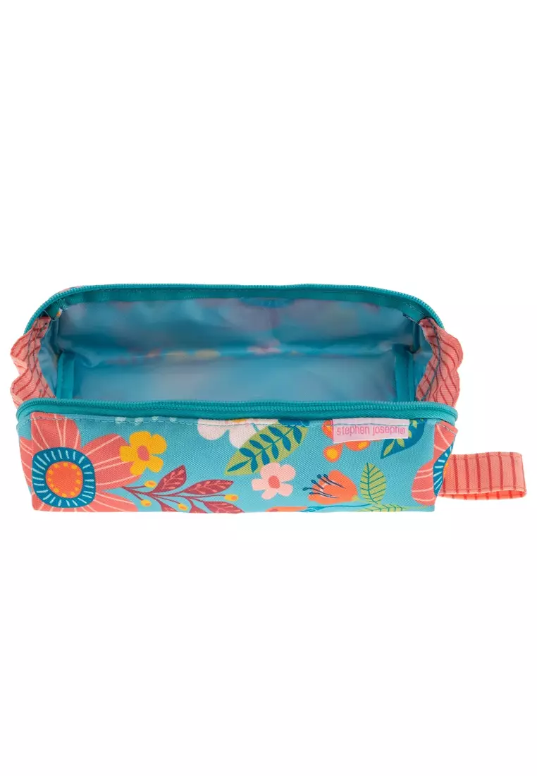 Stephen Joseph All Over Print Pencil Pouch Turquoise Floral