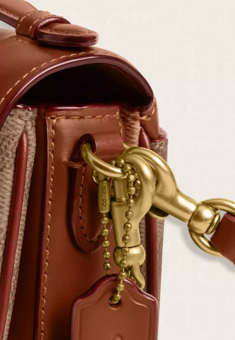 Coach Cassie Crossbody 17 In Signature Canvas Tan Rust