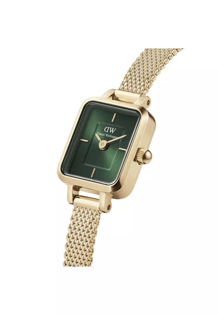 Quadro Mini Evergold Gold Emerald 15.4x18.2mm  - Watch for women - Stainless steel watch - DW - Women's watch - Female watch - Ladies watch