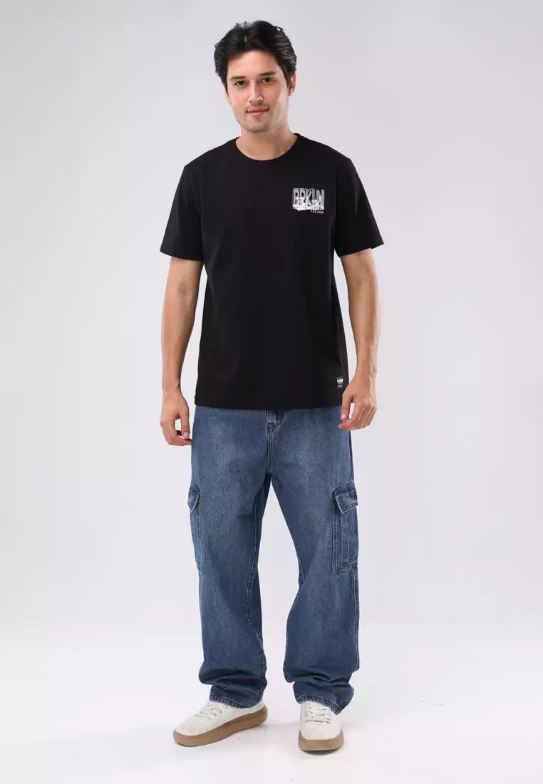 Round Neck Waffle Tee Short Sleeves