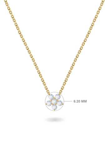 Aquae Jewels yellow Necklace Fairy Flower 18K Gold and Diamonds - Yellow Gold 5F6D1ACB4CE646GS_1