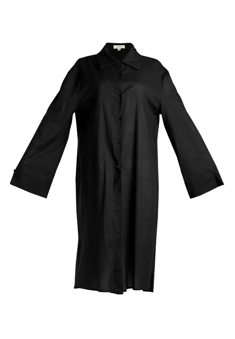 Gaun Kemeja Besar Warna Hitam