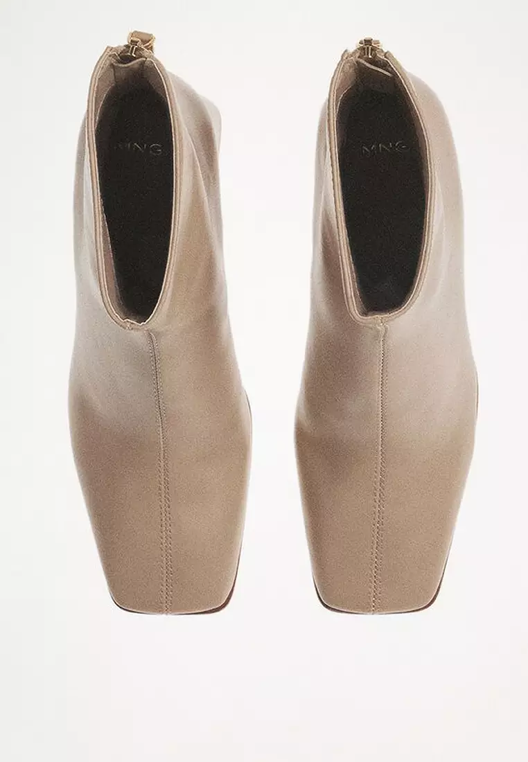 Block Ankle Boots With Square Toe