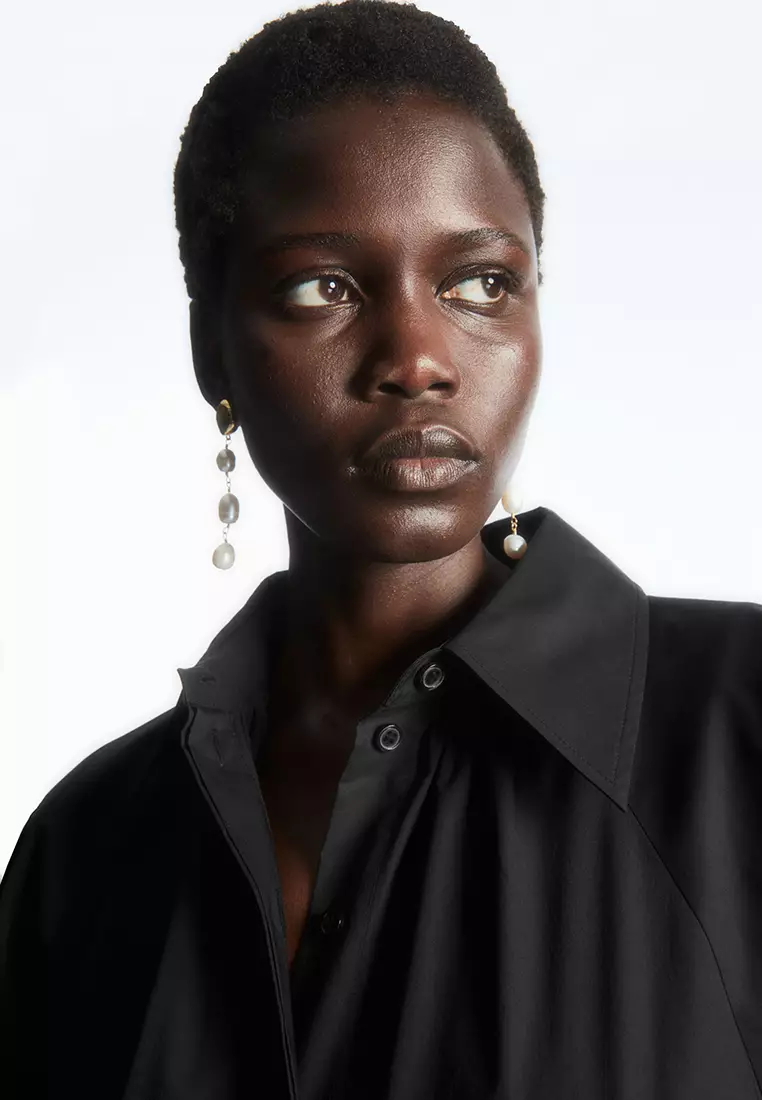 Voluminous Belted Midi Shirt Dress