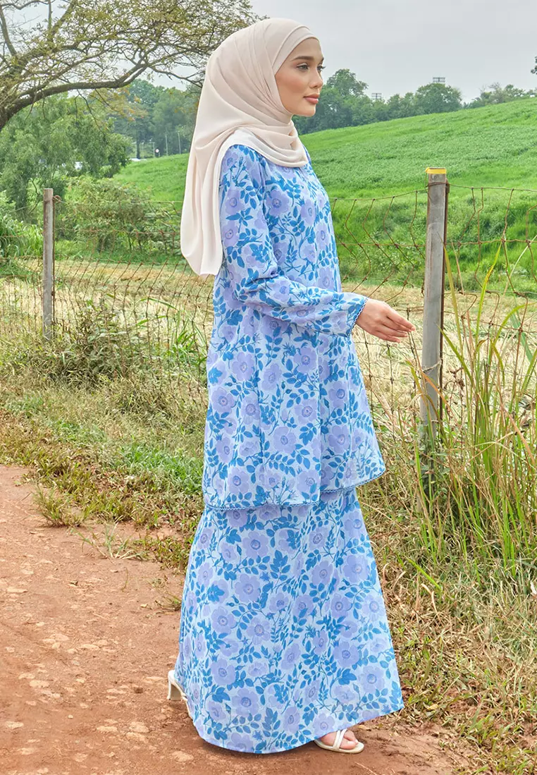Duyong Blouse & Skirt - Blue/Purple Buttercup