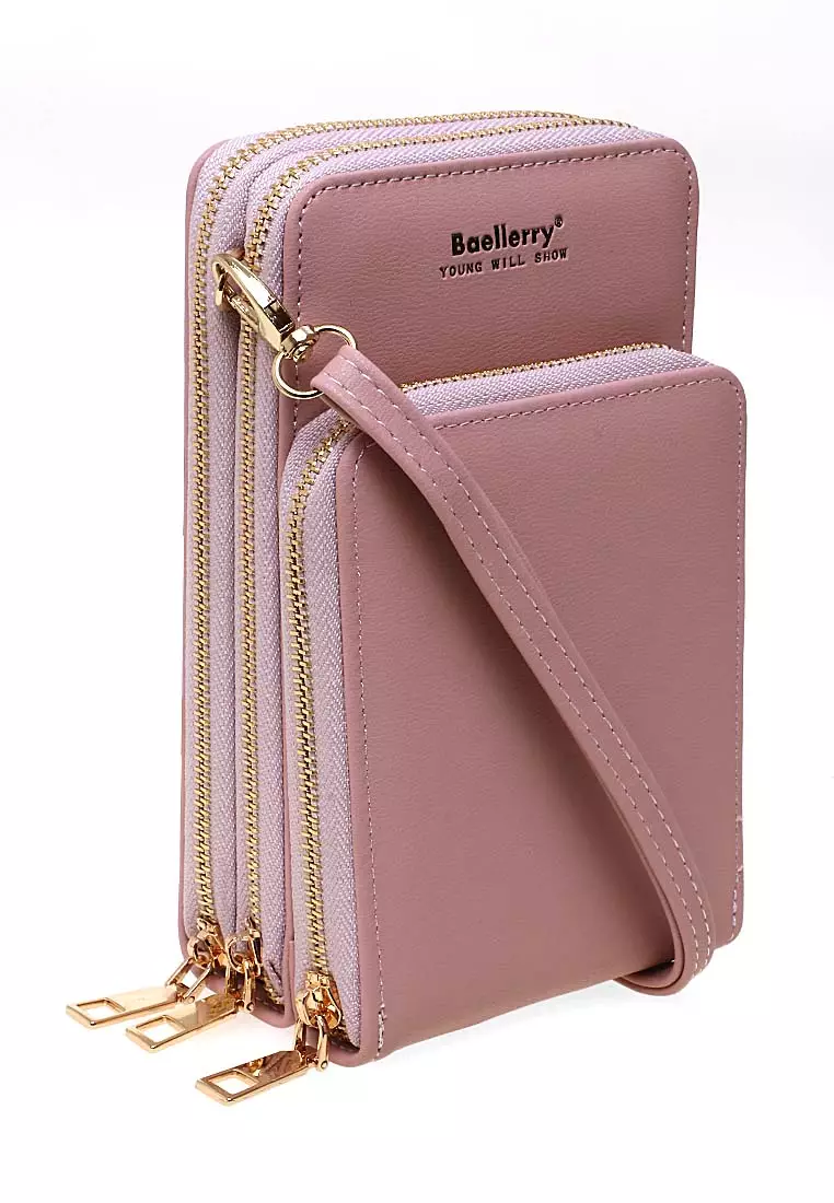 Sling Bag Tas Selempang Wanita Dompet Multifungsi 3 Zipper Material Leather Kulit ORIGINAL