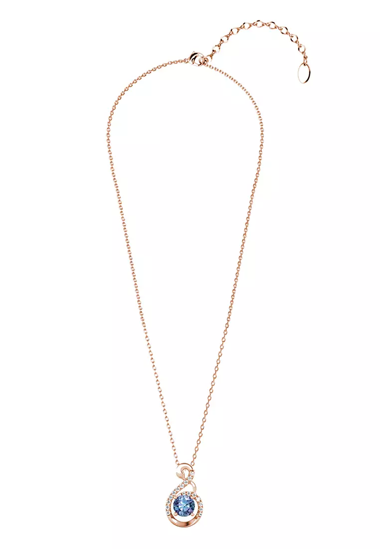 [ Alexandrite Collection ] Aurora Swan Alexandrite Pendant Silver S925 RG - Kalung by Her Jewellery