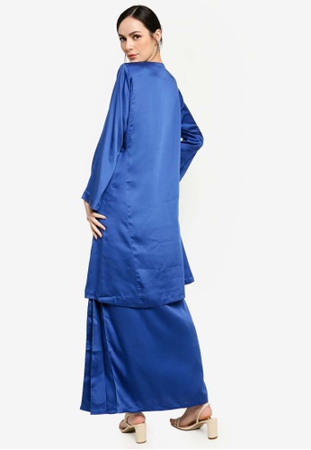 Buy Irdina Kurung Pahang from Butik Sireh Pinang in Blue at Zalora