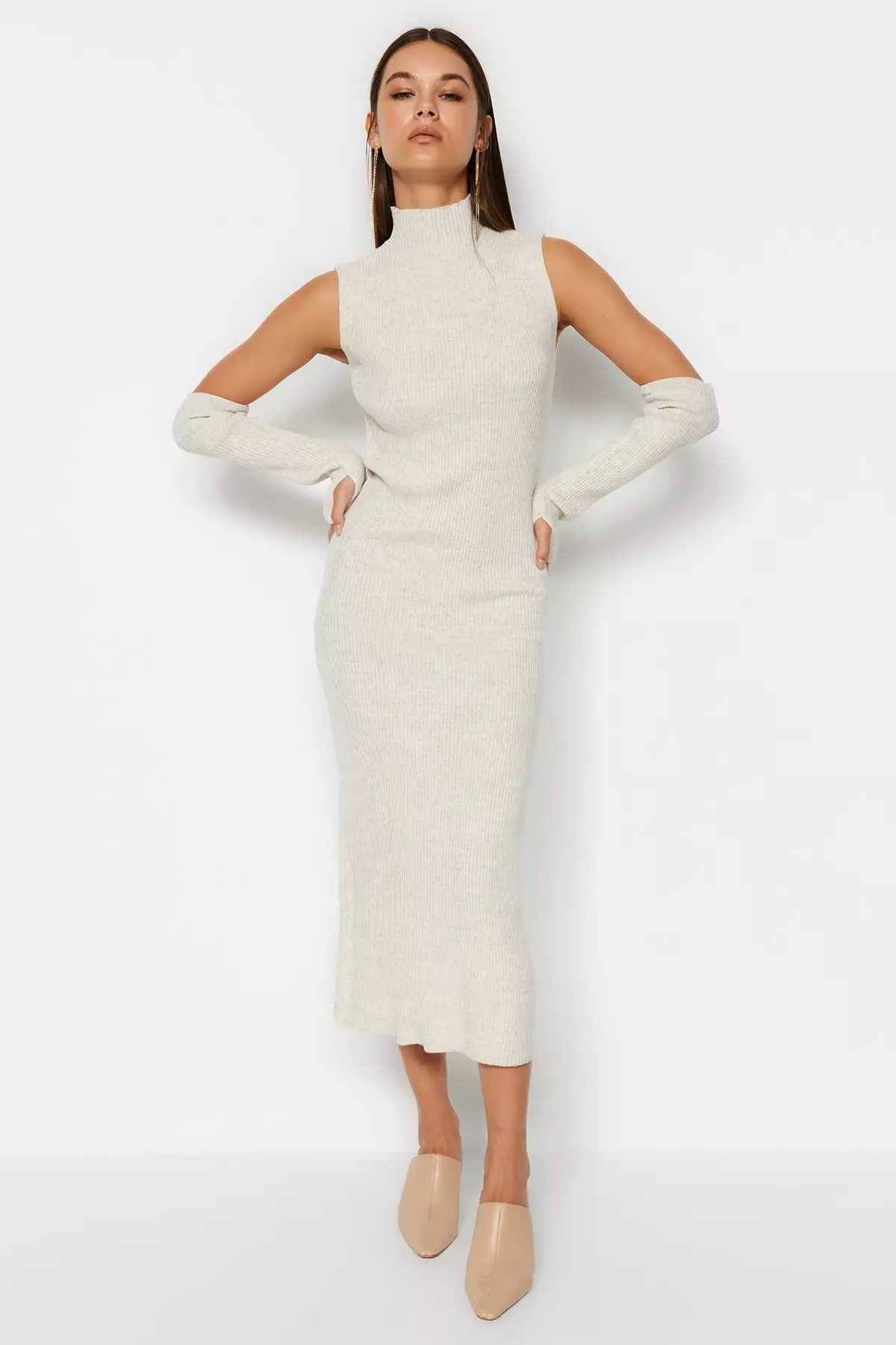 White midi deals sweater dress