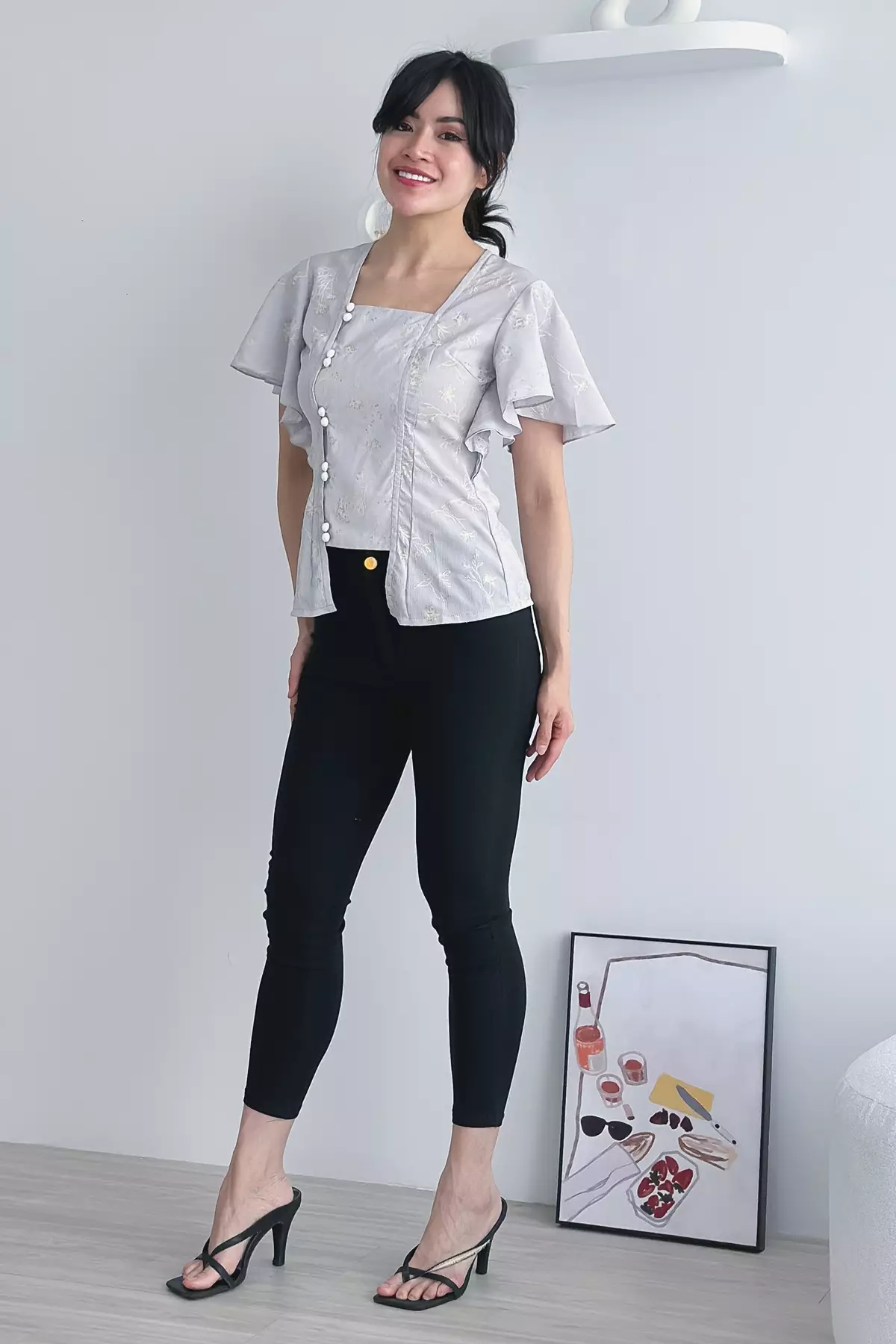 Soraya Dainty Grey Kebaya