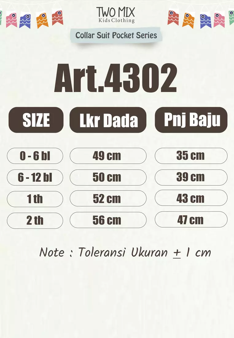 Two Mix - Baju Jumper Bayi Playsuit  - Collar Suit Lucu Laki Laki / Perempuan 0 1 2 Tahun 4302 Light Brown