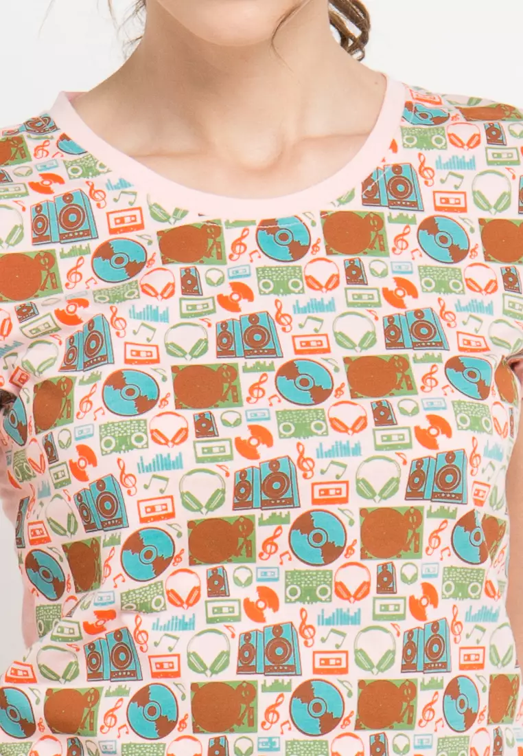 Print Dj Headphone short sleeve Tshirt