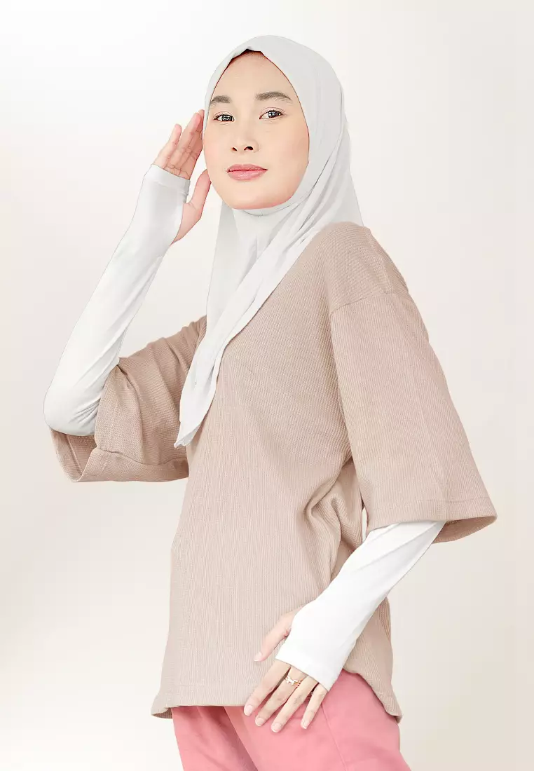 Zelena - Waffle Tshirt Basic | Kaos Waffle | Atasan Casual Sporty - Butter