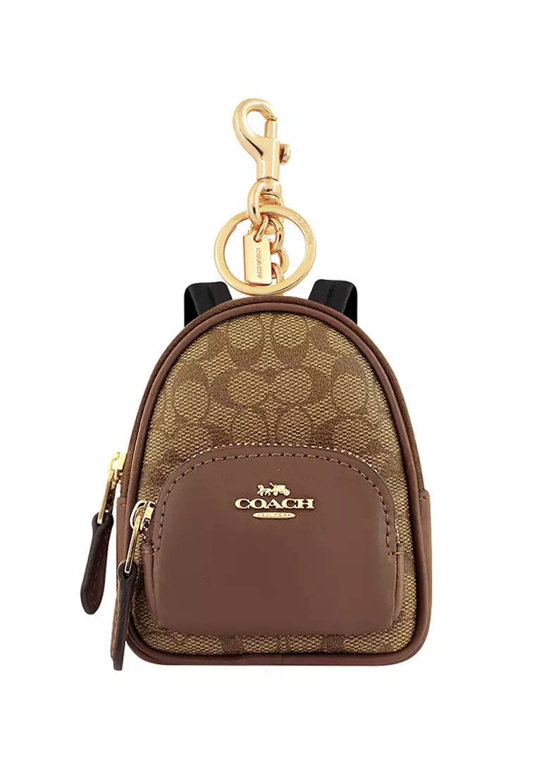 Coach Mini Court Backpack Bag Charm In Signature Canvas